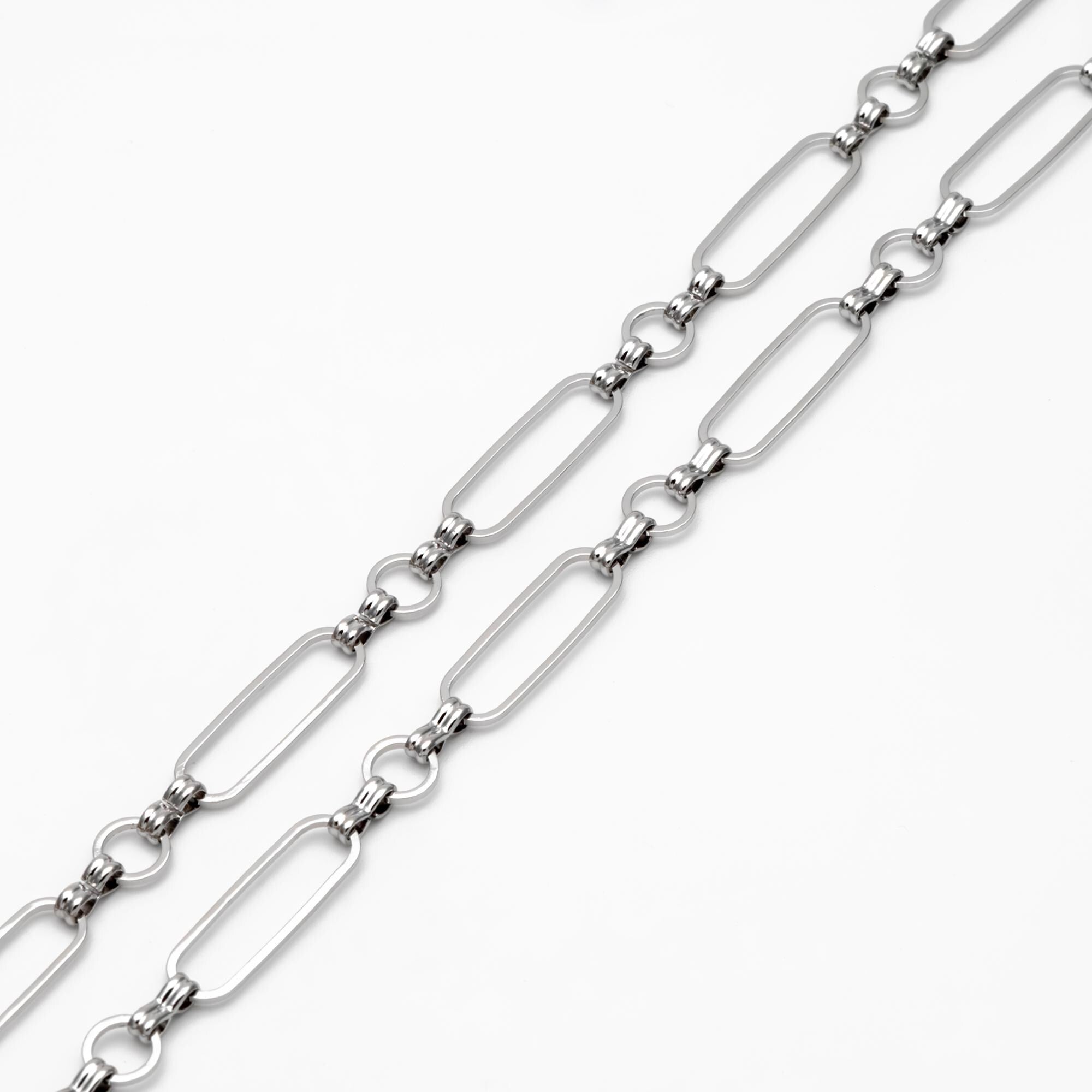 Long Oval Chains 6mm, 18K Gold plated Brass, Geometric Chain Findings Wholesale (#LK-435)/ 1 Meter=3.3 ft